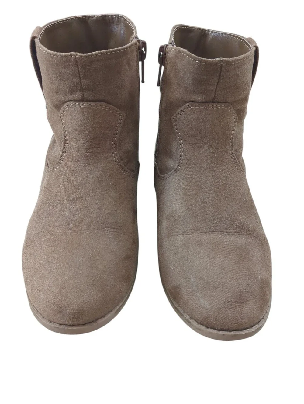 The Children’s Place Girls Taupe Suede Slouch Ankle Booties Size 1